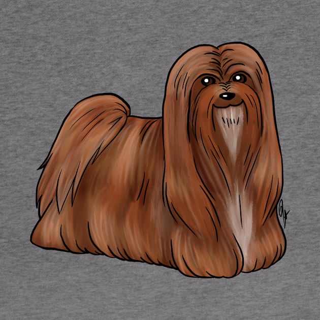 Dog - Lhasa Apso - Red by Jen's Dogs Custom Gifts and Designs